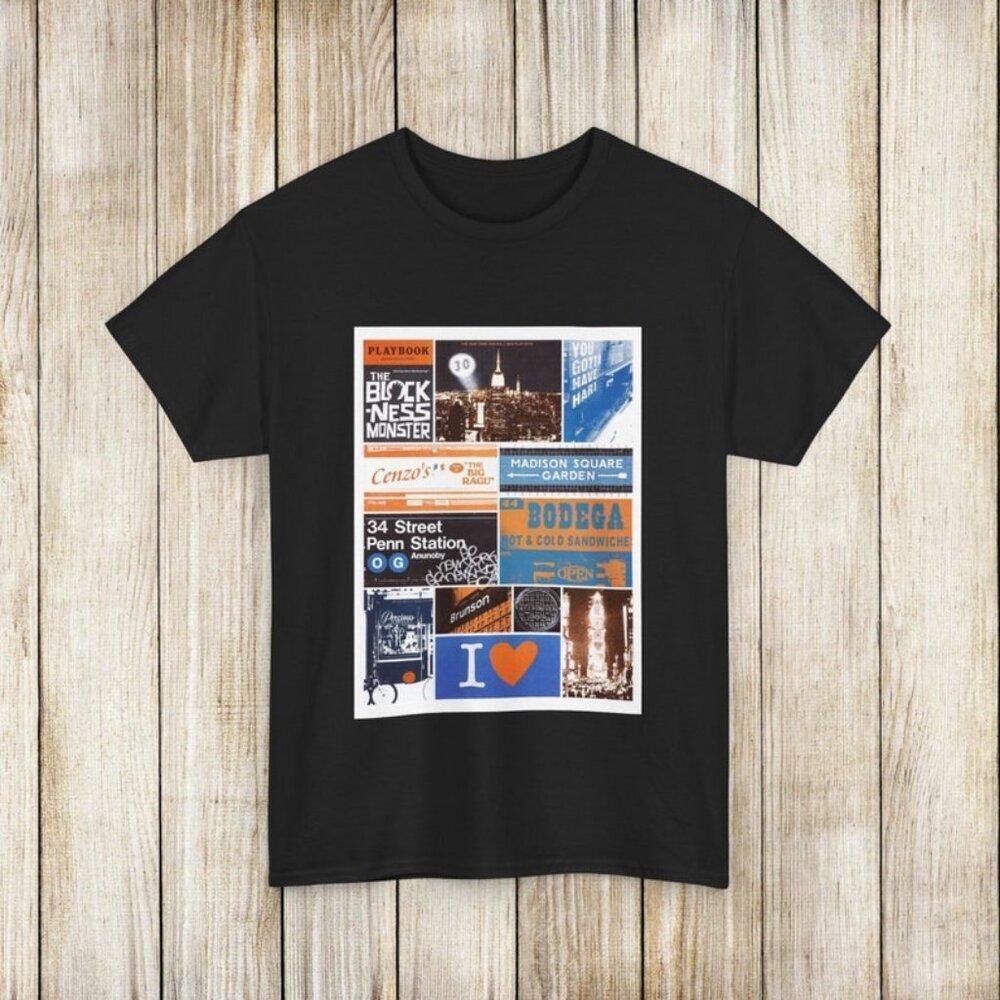 Black Tshirt New York Knicks City Collage Unisex Tee Shirt